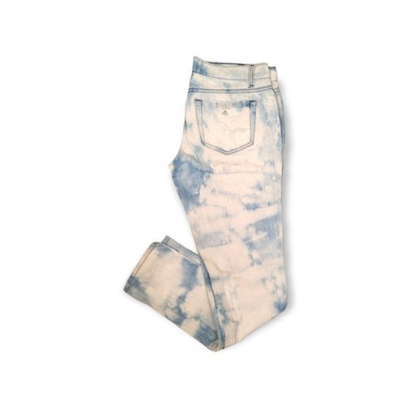 Bebe Women's White & Blue Denim Comfort Belt Loop Skinny Jeans Size 29 - Picture 5 of 5